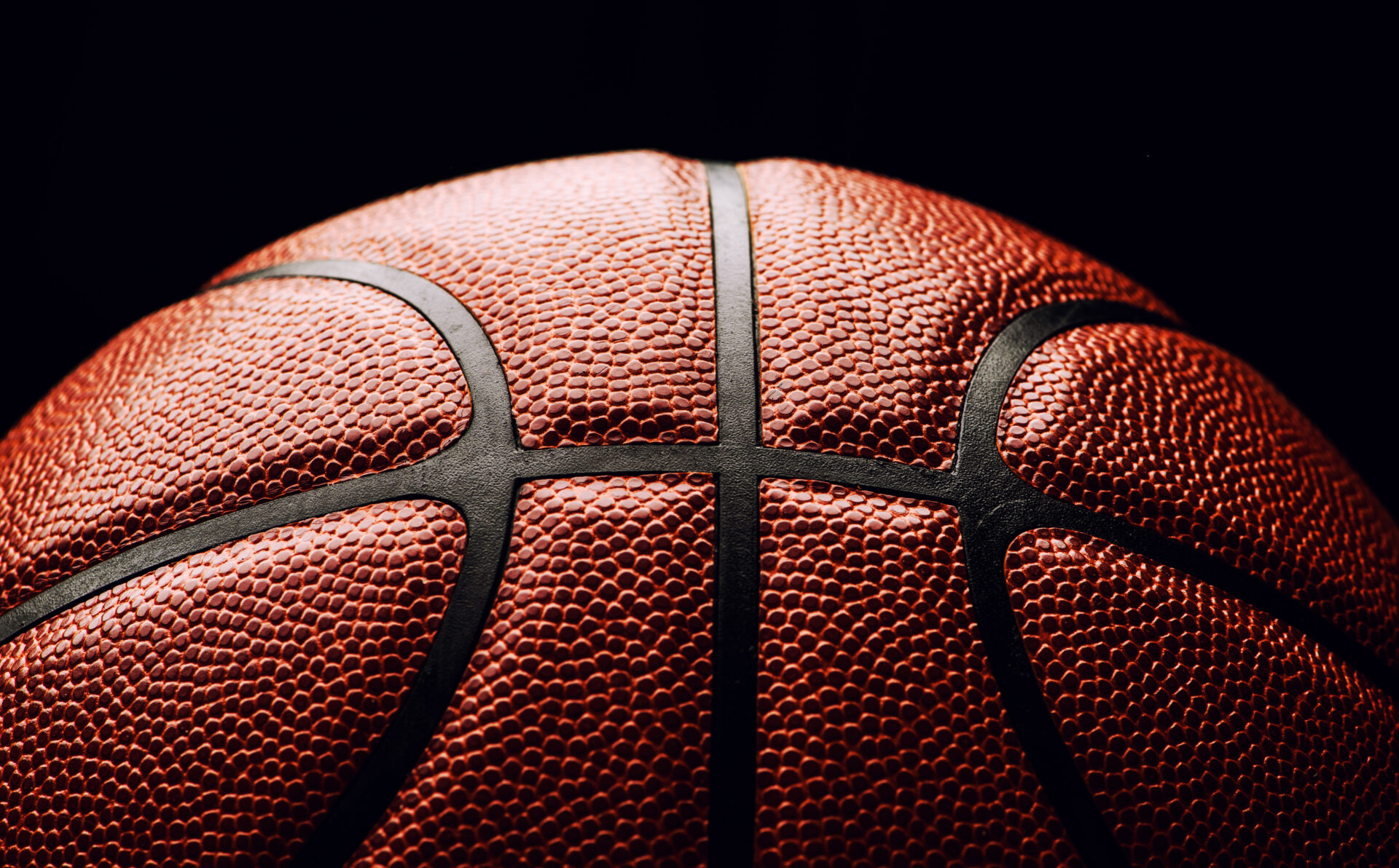 basketball ball on black background.
