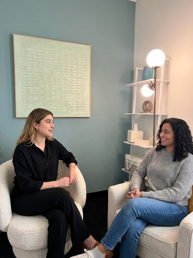 Patient working with a provider at a stress and anxiety support clinic in Brooklyn, NY